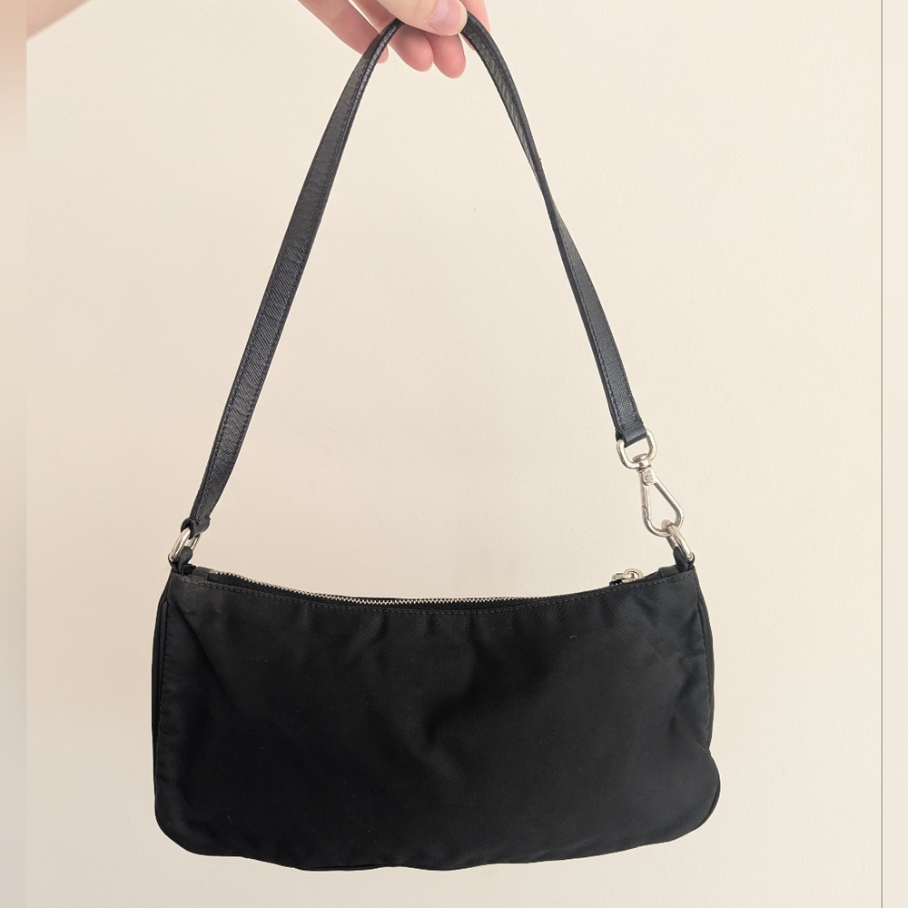 Prada Black Nylon Pochette Shoulder Bag - Picture 4 of 12